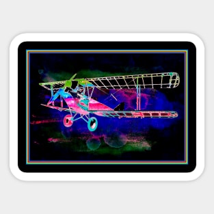 Biplane : Pop Art Abstract Whimsical Surreal Print Sticker